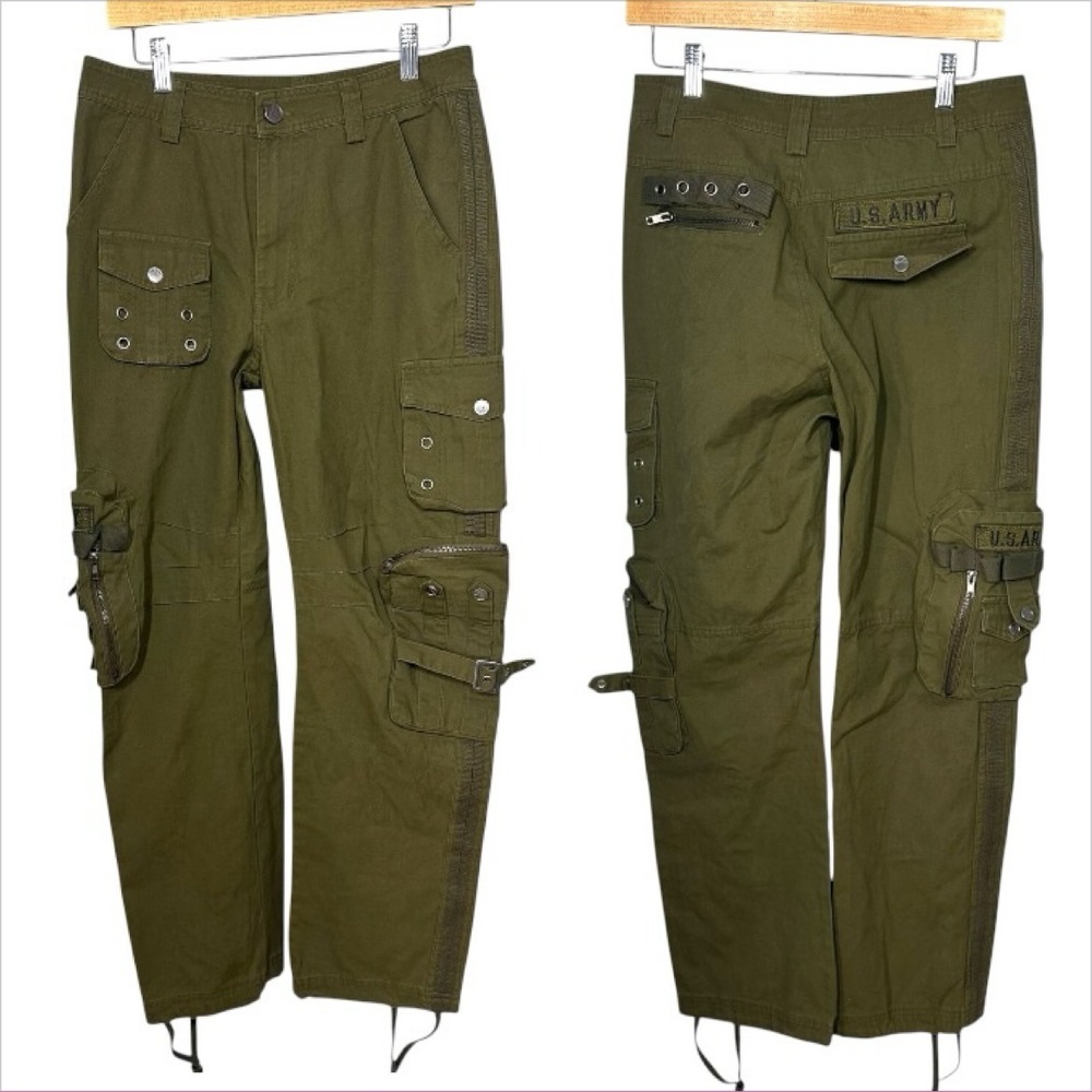 FREE KNIGHT Y2K Cargo Pants 3O (M) US Army Tactical Military Streetwear Japan